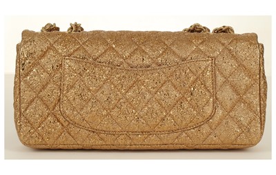 Lot 214 - Chanel Gold East West Flap Bag, c. 2006-08,...