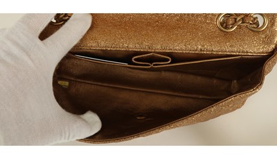 Lot 214 - Chanel Gold East West Flap Bag, c. 2006-08,...