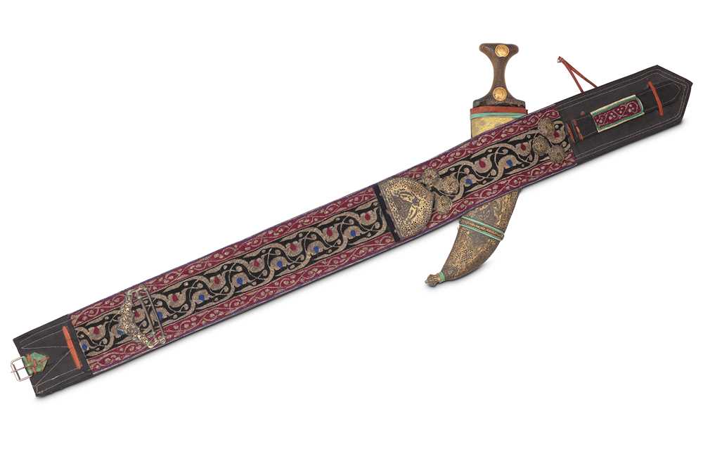 Lot 39 - A YEMENI JAMBIYA WITH ORIGINAL BELT. South...