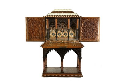 Lot 41 - AN HISPANO-MORESQUE BONE AND HARDWOOD-INLAID...