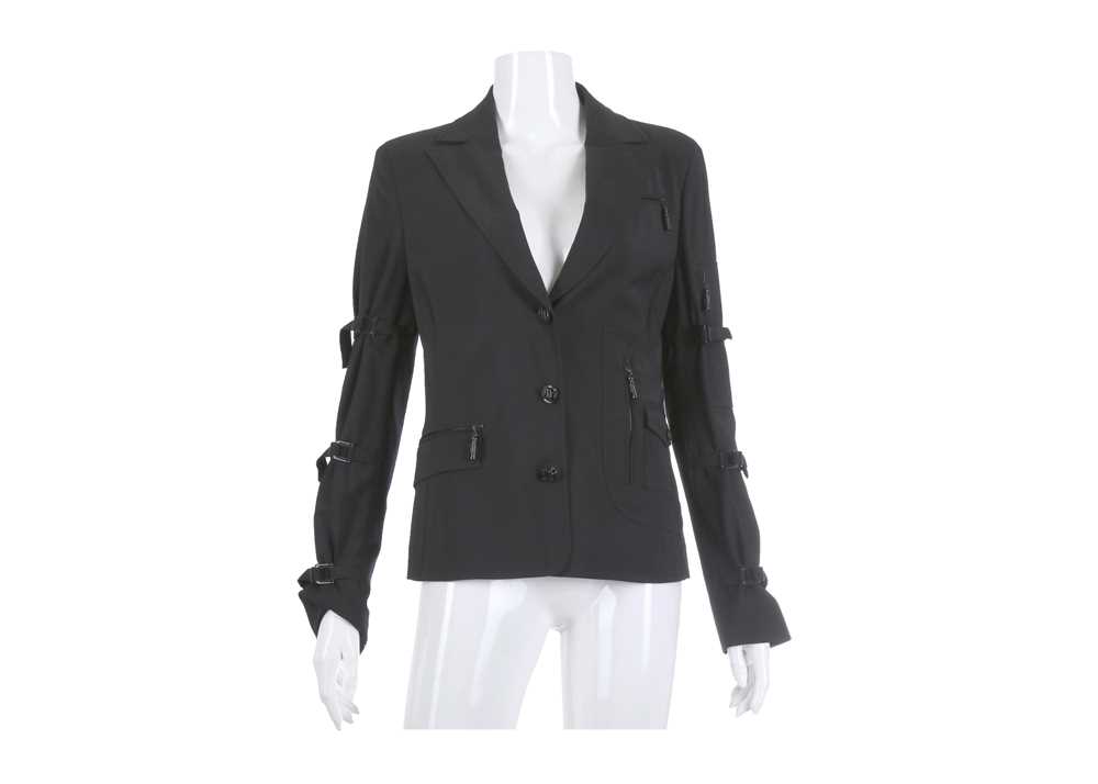 Lot 103 - Versace Black Blazer, zip and pocket details...