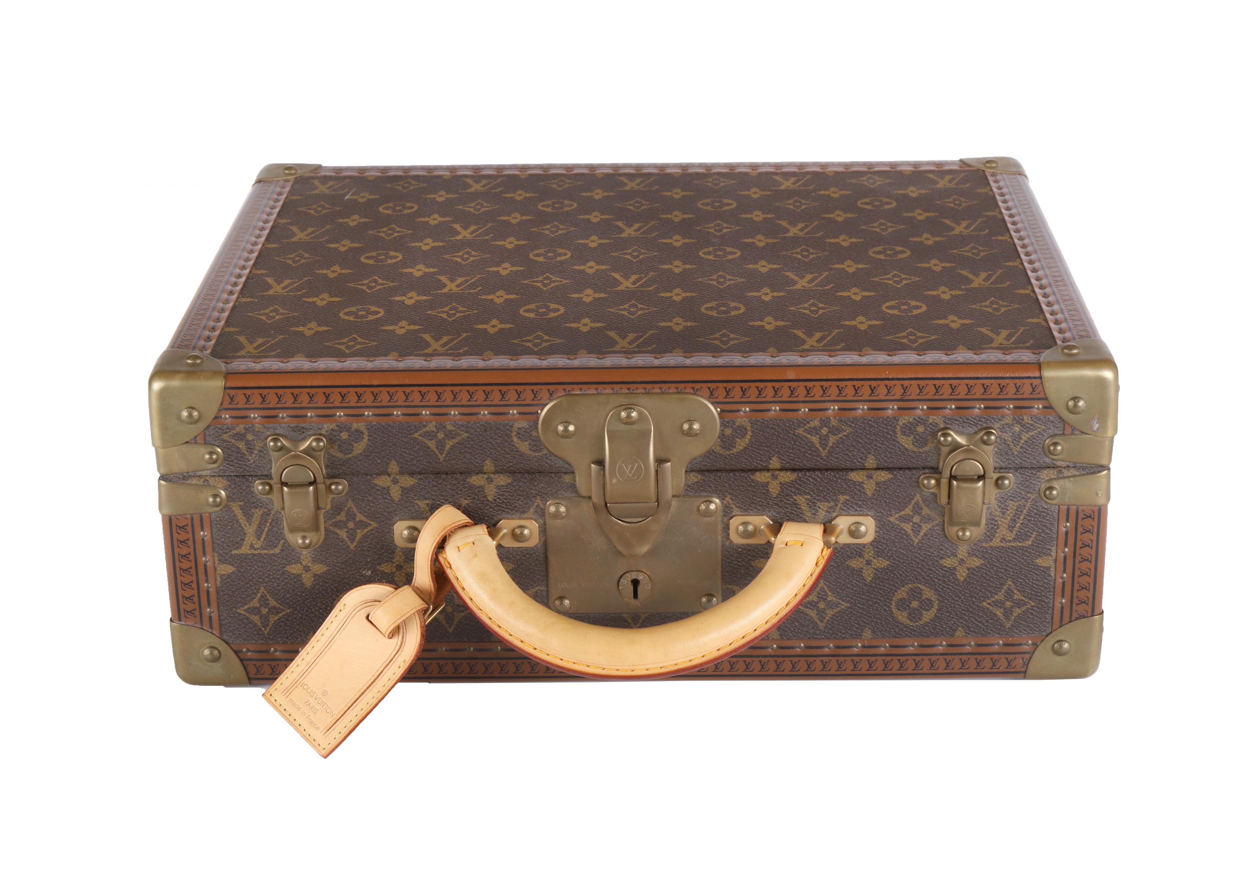 Authenticated Used Louis Vuitton Cotoville 40 Monogram Trunk Hard Case  Attache Brown Gold Metal Fittings M21424 LOUIS VUITTON