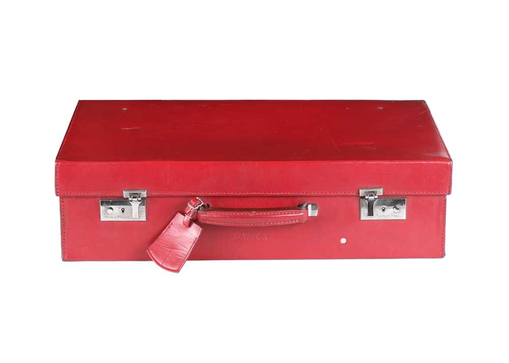 Lot 91 - Tanner Krolle Red Leather Suitcase, silver...