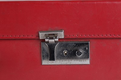 Lot 91 - Tanner Krolle Red Leather Suitcase, silver...