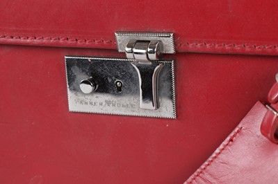 Lot 91 - Tanner Krolle Red Leather Suitcase, silver...