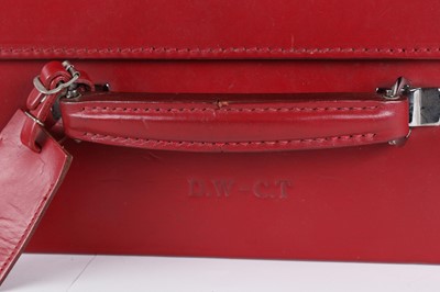 Lot 91 - Tanner Krolle Red Leather Suitcase, silver...