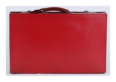 Lot 91 - Tanner Krolle Red Leather Suitcase, silver...