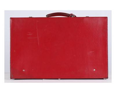 Lot 91 - Tanner Krolle Red Leather Suitcase, silver...