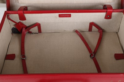 Lot 91 - Tanner Krolle Red Leather Suitcase, silver...