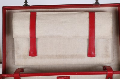 Lot 91 - Tanner Krolle Red Leather Suitcase, silver...