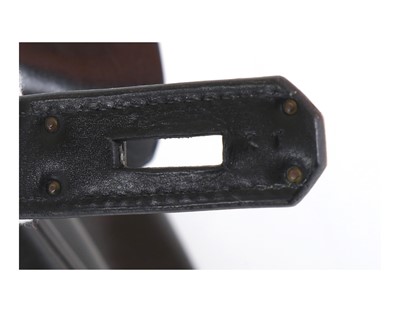 Lot 243 - Hermes Black Kelly Retourne 28, c. 1955, Box...