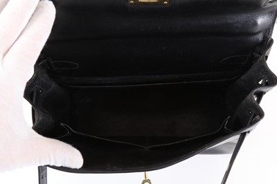 Lot 243 - Hermes Black Kelly Retourne 28, c. 1955, Box...