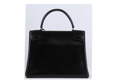 Lot 243 - Hermes Black Kelly Retourne 28, c. 1955, Box...