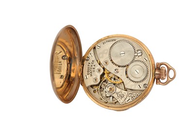 Lot 212 - WALTHAM. A GOLD PLATED POCKET WATCH. Model:...