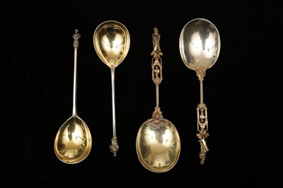 Lot 38 - Two pairs of sterling silver Apostle fruit...