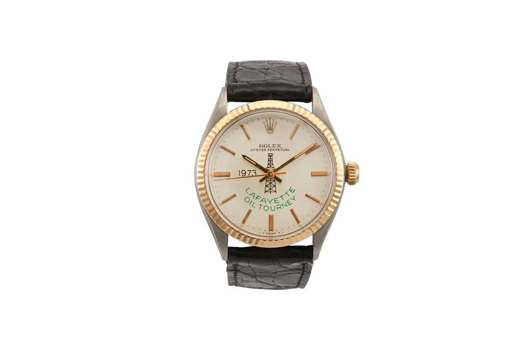 Lot 289 - ROLEX. A STAINLESS STEEL AND GOLD GENTS...