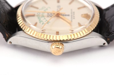 Lot 289 - ROLEX. A STAINLESS STEEL AND GOLD GENTS...
