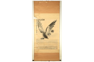 Lot 479 - A CHINESE PAINTING OF AN EAGLE. Hanging scroll,...