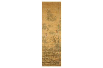 Lot 482 - A CHINESE PAINTING OF BIRDS AND FLOWERS. Late...