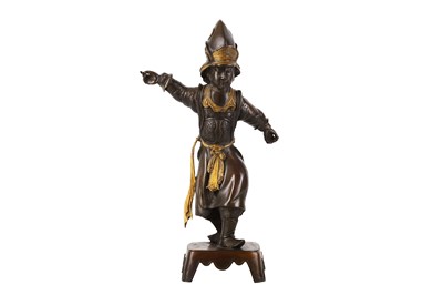 Lot 188 - A JAPANESE BRONZE FIGURE OF A CHINESE BOY....