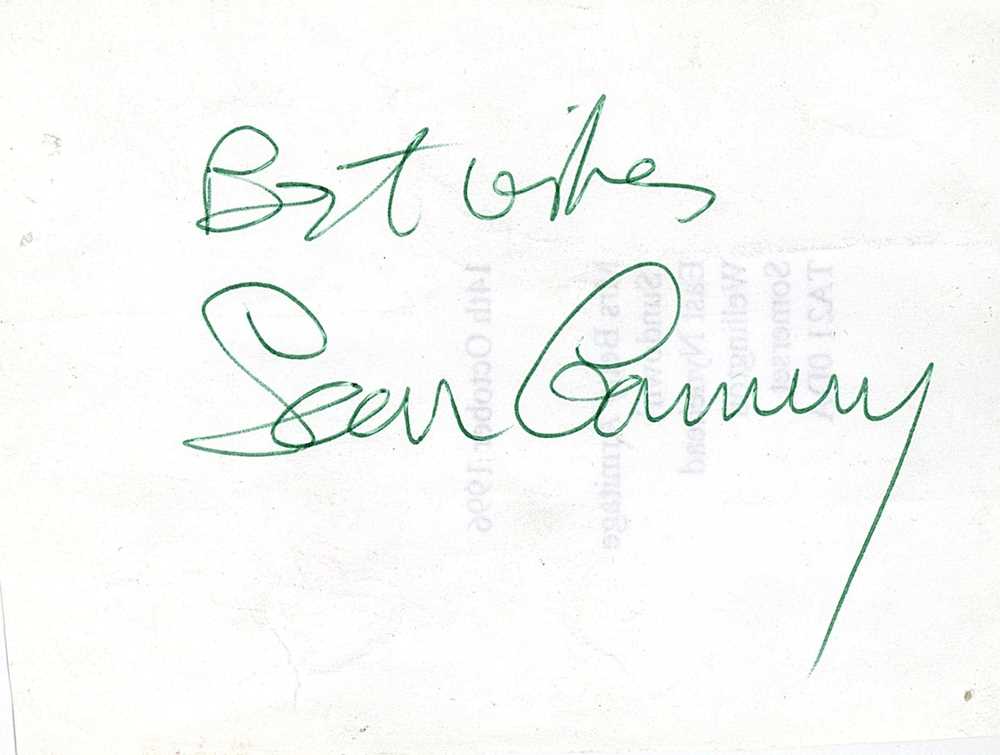 Lot 64 - Connery (Sean) Green ink signature ('Best...