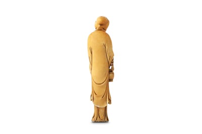 Lot 64 - A CHINESE IVORY CARVING OF MAGU. 17th Century....