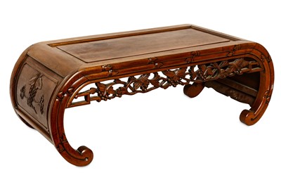 Lot 428 - A CHINESE HARDWOOD LOW TABLE. Early 20th...