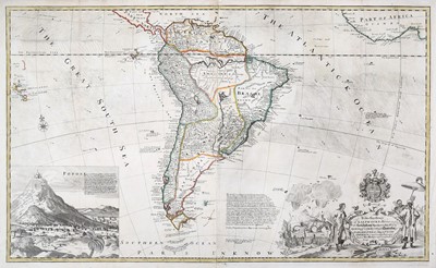 Lot 303 - Moll (Herman) Map of South America, copper...