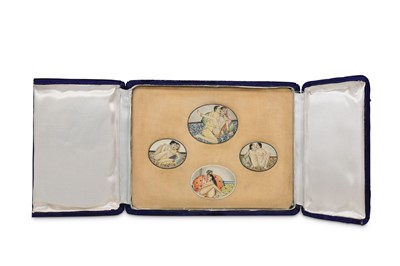 Lot 396 - FOUR EROTIC MINIATURES ON IVORY North India,...