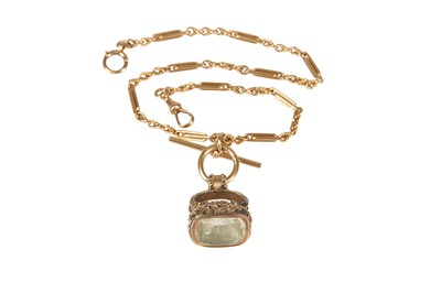 Lot 1 - An 18 carat gold Albert chain, suspending a...