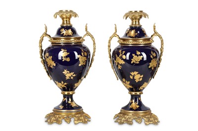 Lot 11 - A PAIR OF LOUIS XVI STYLE GILT BRONZE AND GILT...