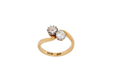 Lot 113 - A diamond crossover ring The opposing old...