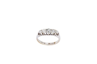 Lot 160 - A diamond five-stone ring Set with five...