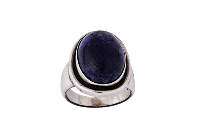 Lot 151 - A silver and lapis lazuli ring, by Harald...