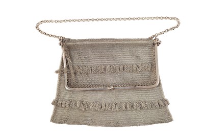 Lot 50 - A silver mesh bag, The mesh link bag...