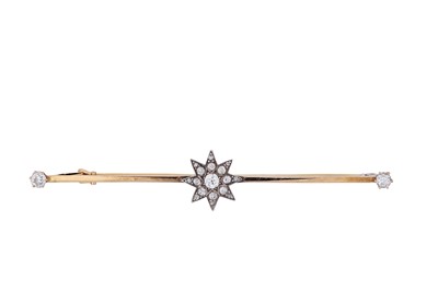 Lot 193 - A diamond bar brooch, circa 1900 Centred by an...