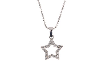 Lot 14 - A diamond star pendant, set with brilliant-cut...