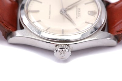 Lot 297 - ROLEX. A GENTS STAINLESS STEEL MANUAL WIND...