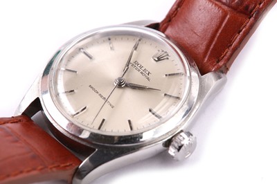 Lot 297 - ROLEX. A GENTS STAINLESS STEEL MANUAL WIND...