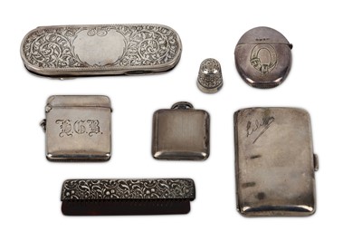 Lot 55 - A collection of silver items comprising: an...