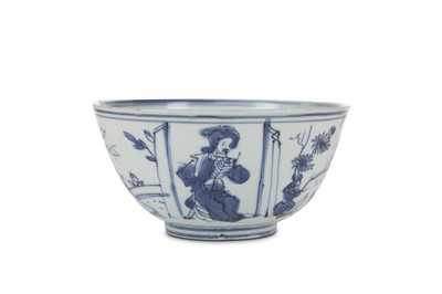 Lot 277 - A CHINESE BLUE AND WHITE 'IMMORTALS' BOWL....