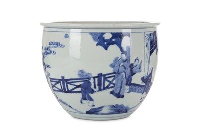 Lot 26 - A CHINESE BLUE AND WHITE JARDINIERE. Qing...