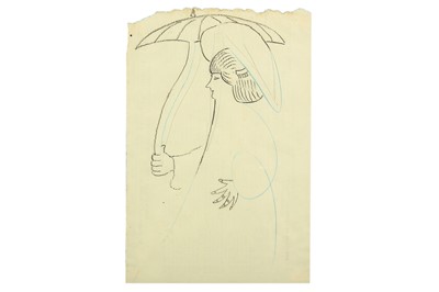 Lot 144 - JOHN NASH, R.A. (1893-1977) Lady with umbrella...
