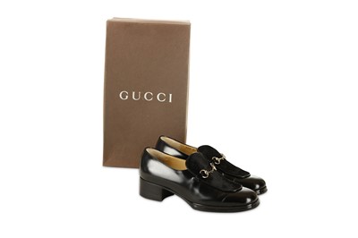 Lot 466 - Gucci Black Pony Skin Loafers, shiny leather...