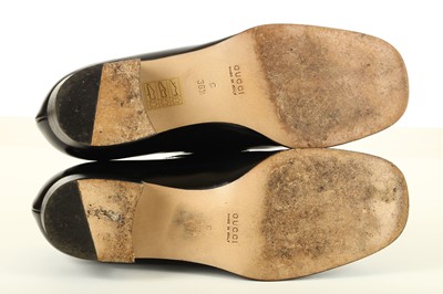 Lot 466 - Gucci Black Pony Skin Loafers, shiny leather...