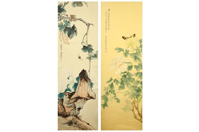 Lot 464 - A PAIR OF CHINESE HANGING SCROLLS. Ink and...
