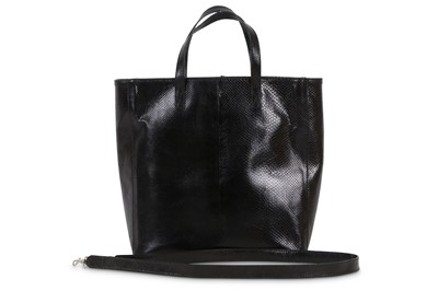 Lot 406 - Anya Hindmarch Black Tote, python effect...