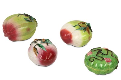 Lot 302 - A COLLECTION OF FOUR CHINESE PORCELAIN ‘FRUIT’...