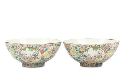 Lot 335 - A PAIR OF CHINESE MILLEFLEUR-GROUND ‘BOYS’...