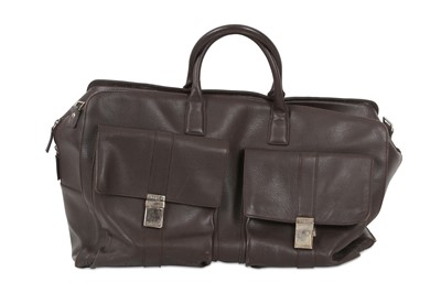 Lot 448 - Gucci Vintage Brown Leather Holdall, double...